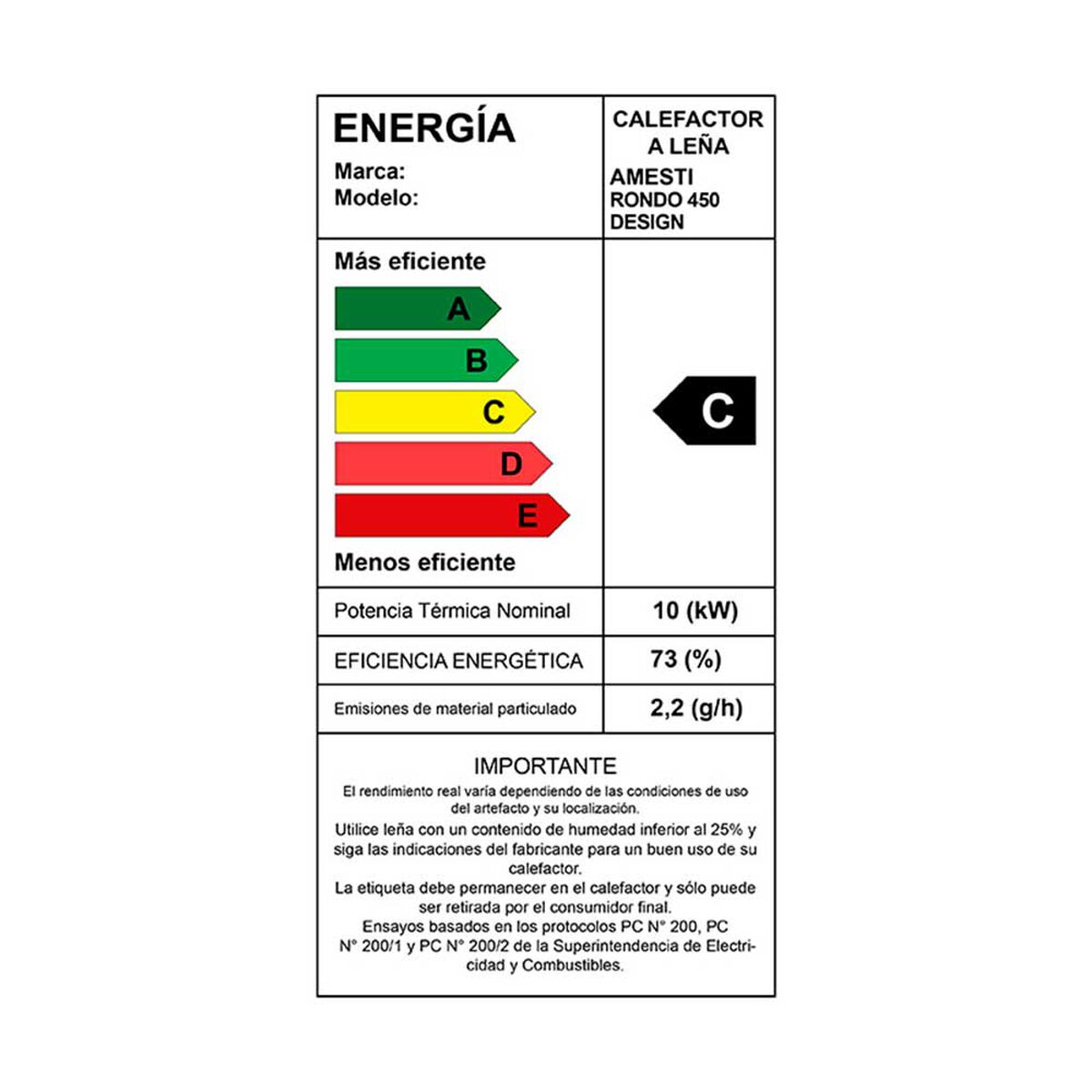 Estufa a Leña Amesti Rondo 450 Design