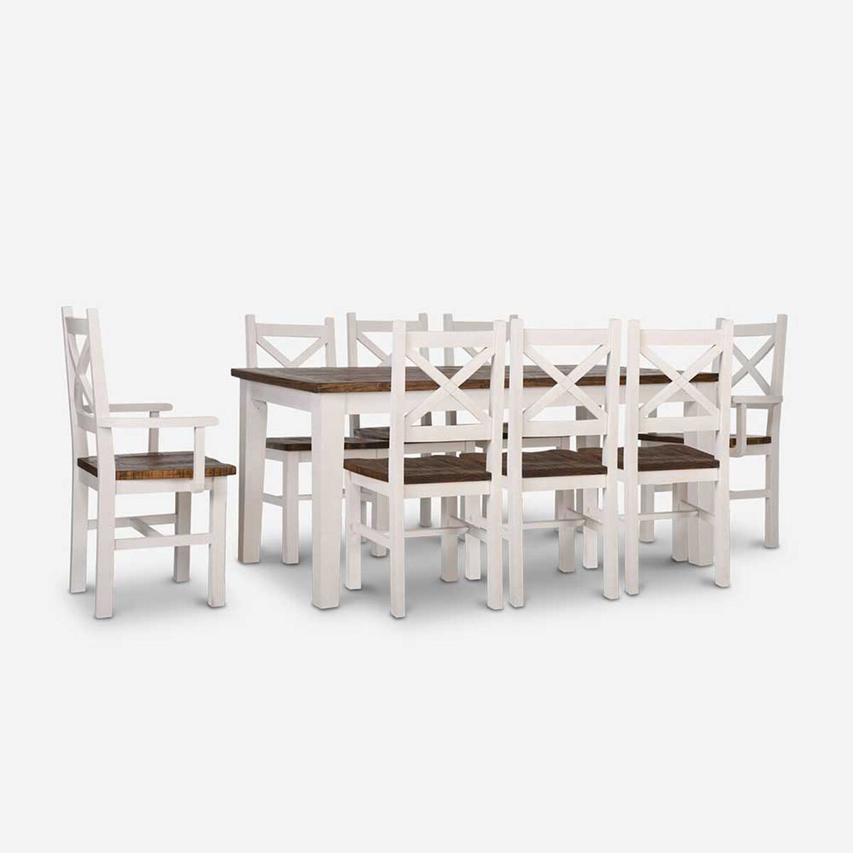 Juego de Comedor CIC Provenza 6 Sillas + 2 Sitiales Blanco