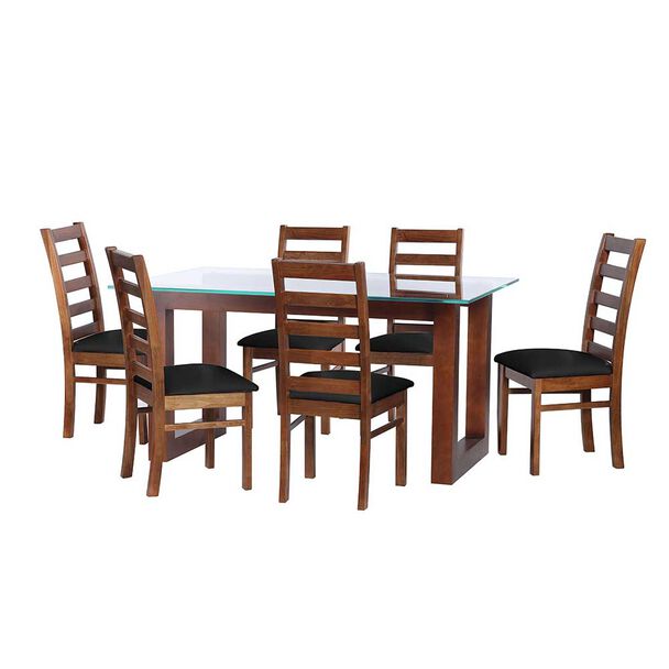 Juego de Comedor Latam Home Pamplona Murcia 6 Sillas PU Beige