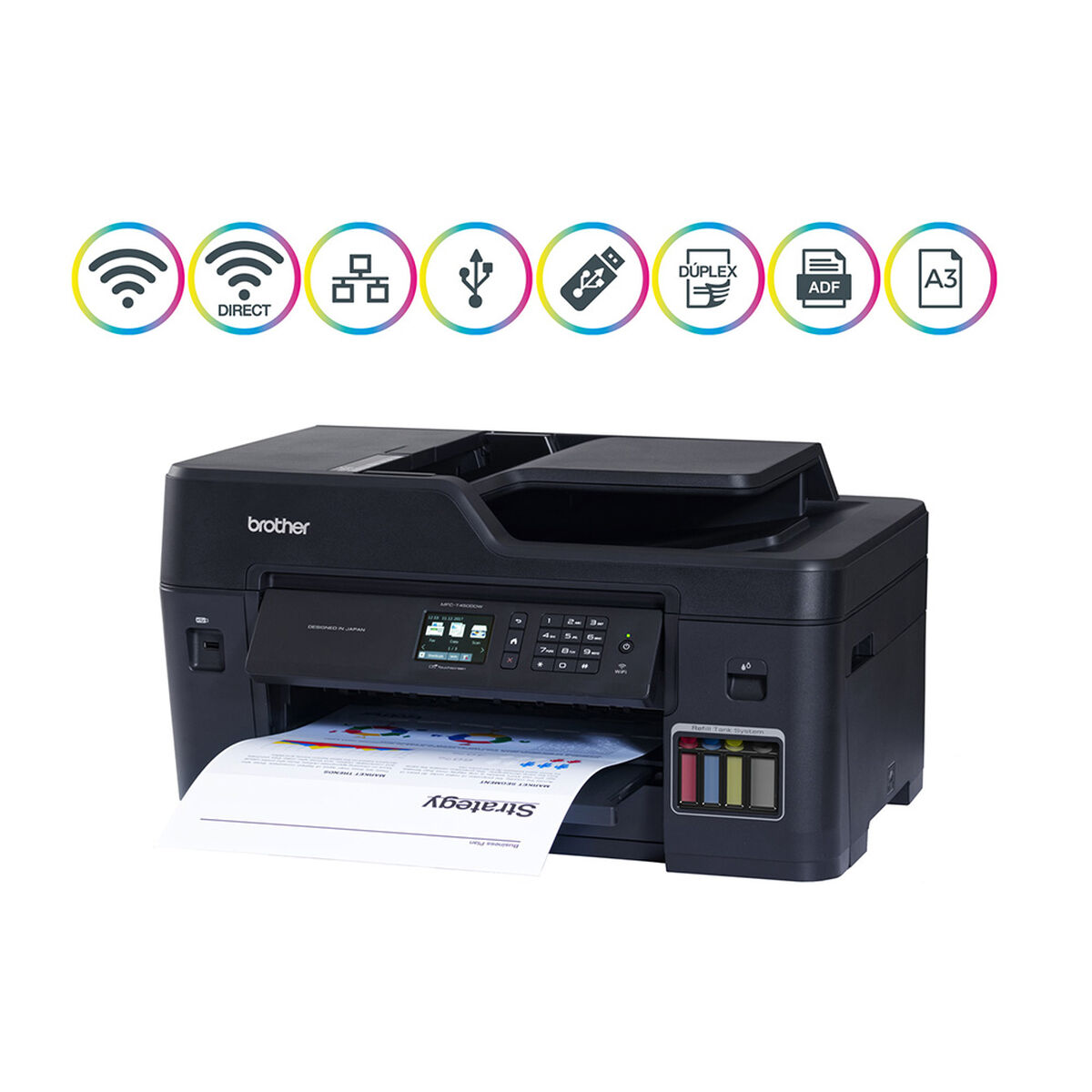 Multifuncional Brother Tinta Continua A3 MFCT4500DW Wi-Fi