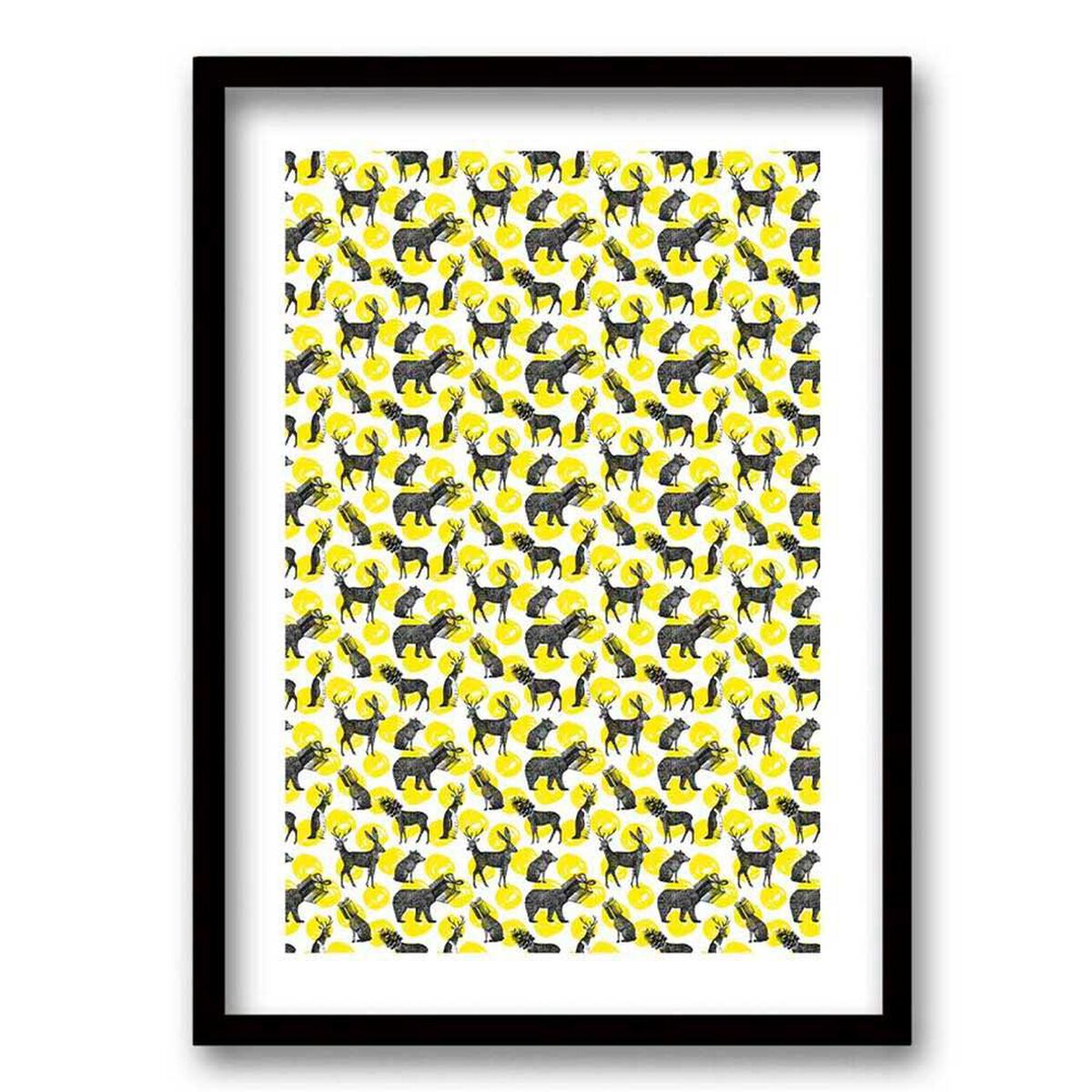Cuadro Decorativo Retela Yellow Animals 40 x 30 cm