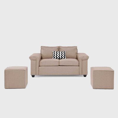 Imagen 2 del producto Sofá Mons Sicilia 2 Cuerpos + Dos Pouf 1 Cuerpo Beige