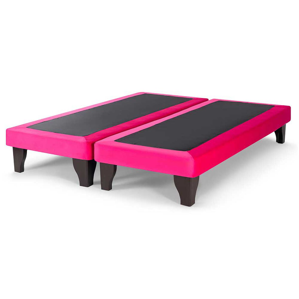 Base Europea Dividida Muebles Cid 2 Plazas Felpa Fucsia