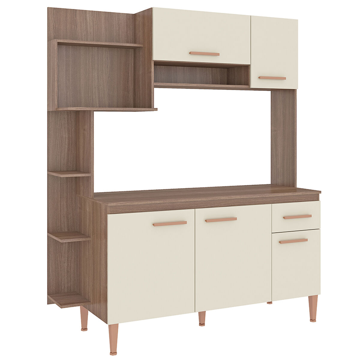 Kit Cocina Vekkahome Sofia 5 Puertas Beige