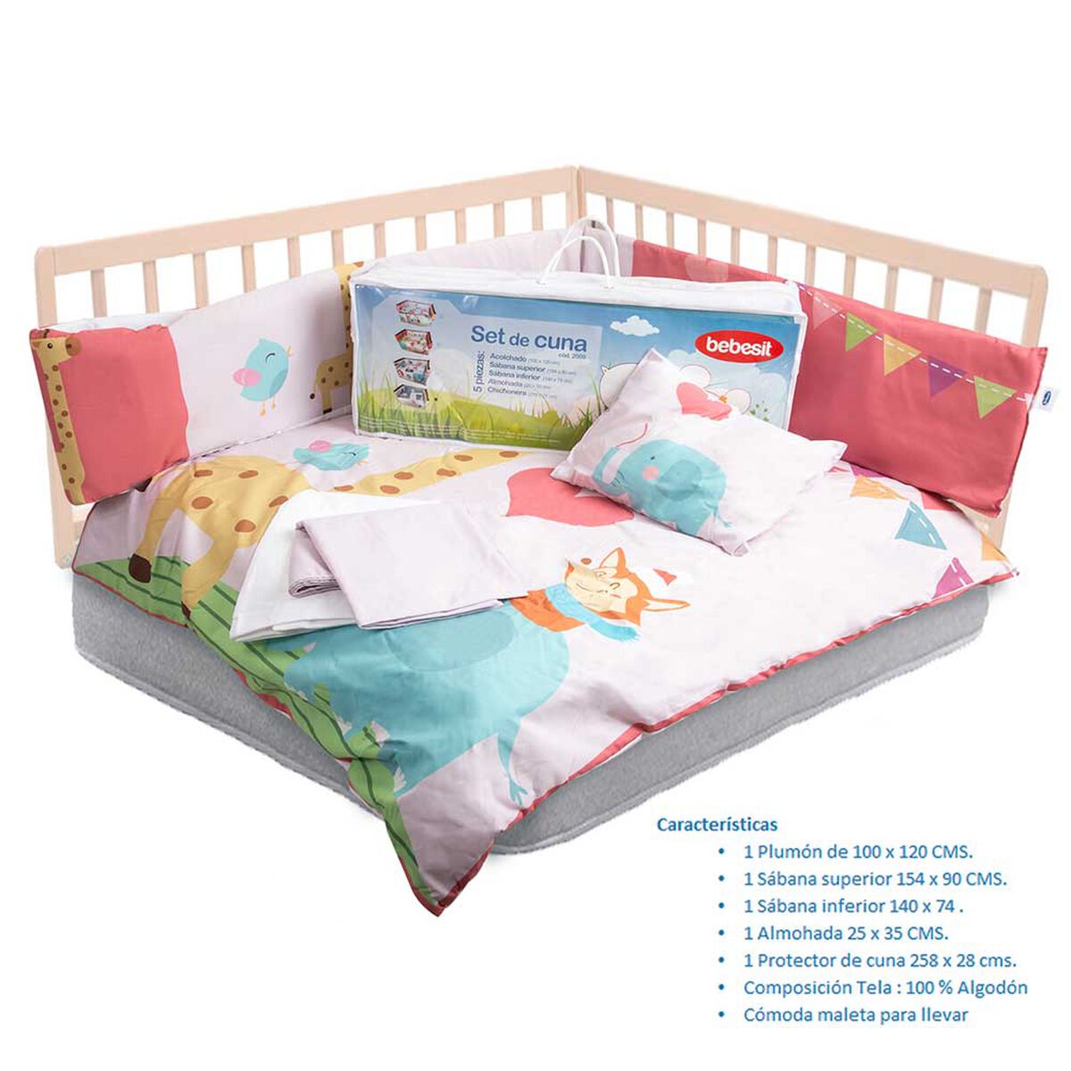 Set de Cuna Jirafa 5 Piezas Bebesit