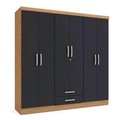 Closet Yardas Isabela 6 Puertas 2 Cajones Freij&oacute; Negro