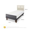 Cama Europea CIC 1,5 Plazas Smart + Respaldo Torino Alpino