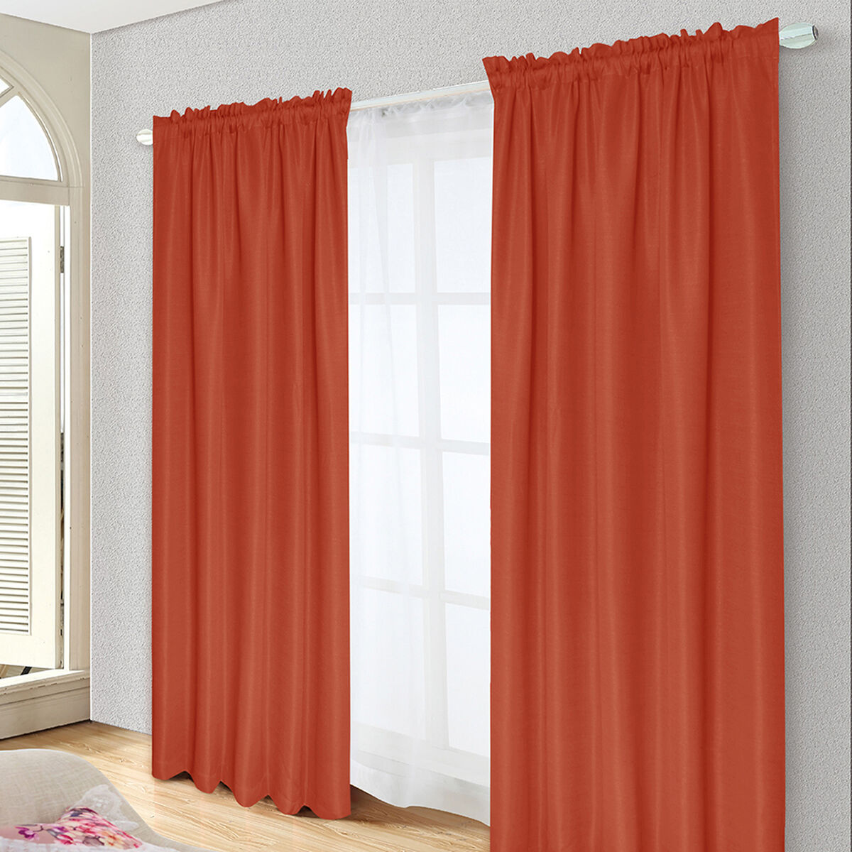 Combo Cortinas Doral Tabatha 220 x 140 cm Terracota