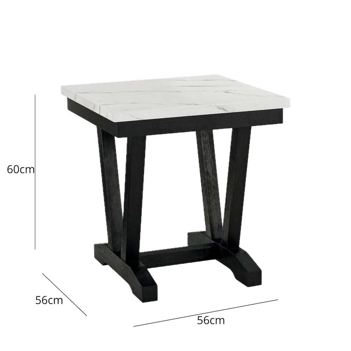 Mesa Lateral Daniels Moderna M&aacute;rmol Rodeus Blanca