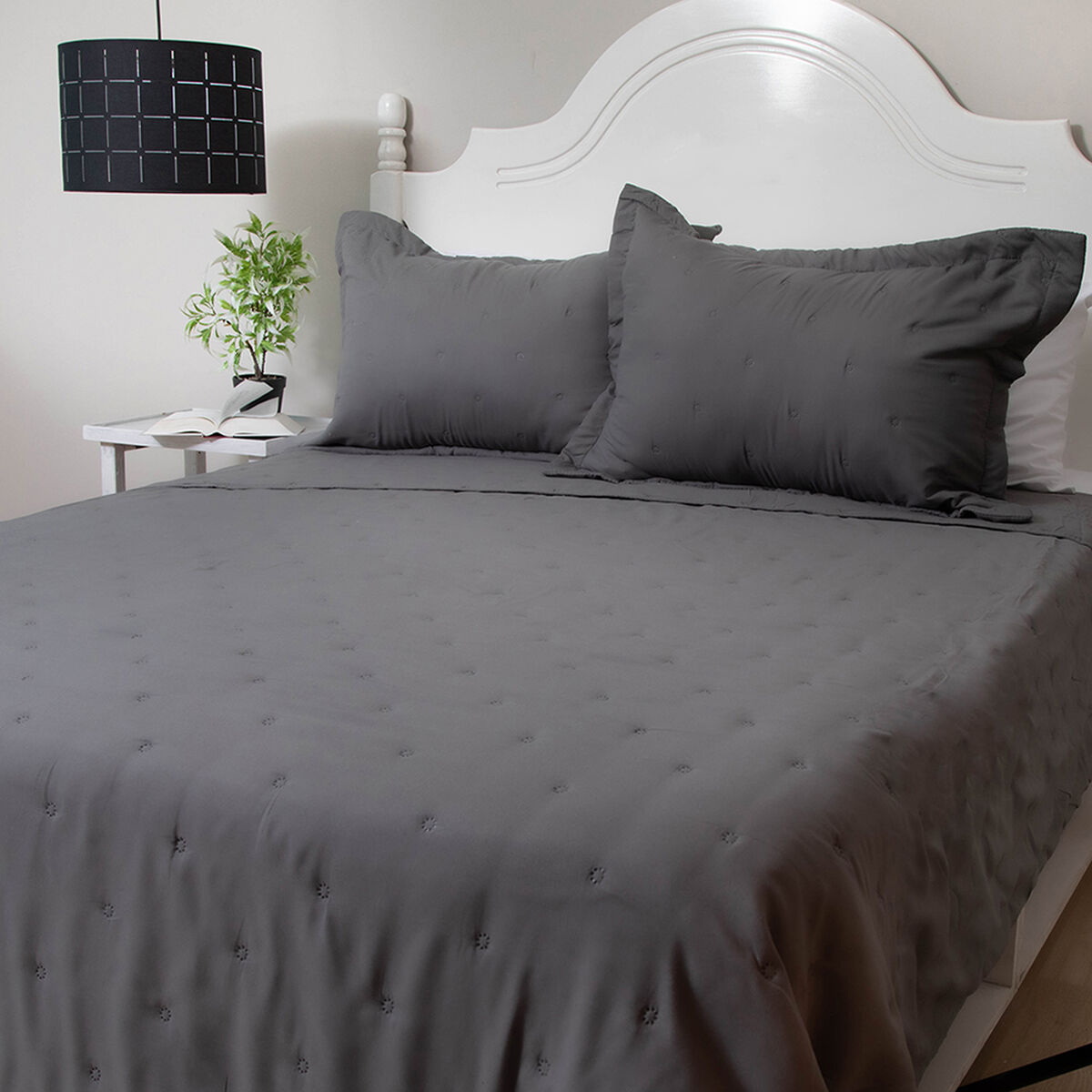 Quilt Doral King Gris Juliett