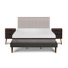 Cama Europea CIC Curve King Balance + Respaldo Tigris+ 2 Veladores Niger