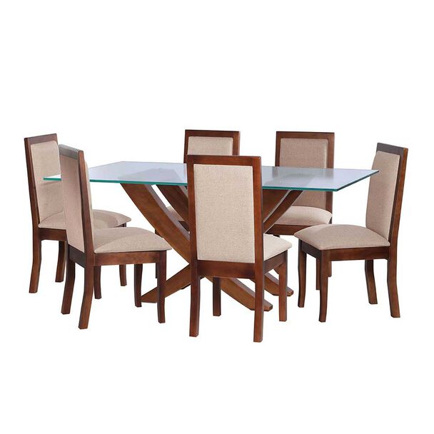 Juego de Comedor Latam Home Alicante 6 Sillas Beige