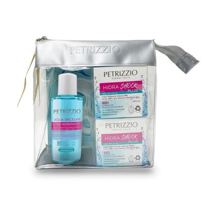 Imagen 1 del producto Set Cremas Día + Noche HidraShock Plus + Mascarilla Facial + Agua Micelar Petrizzio Dermo