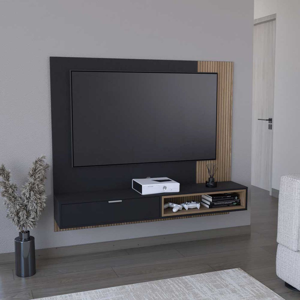 Panel TV TuHome Funes Hasta 59" Wengue