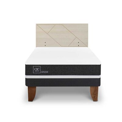 Cama Europea CIC 1,5 Plazas Ortopedic + Respaldo Villarrica Alpino