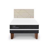 Cama Europea CIC 1,5 Plazas Ortopedic + Respaldo Villarrica Alpino