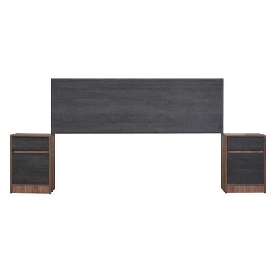 Respaldo 2 Plazas + 2 Veladores CIC Espresso