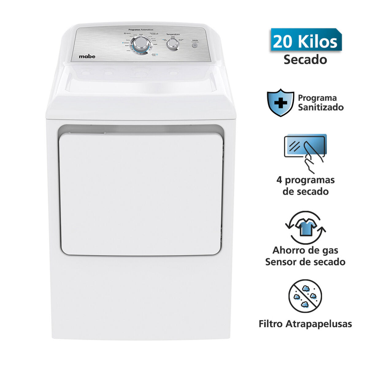 Secadora de Ropa Mabe SMG26N5MNBCL1 20 kg.