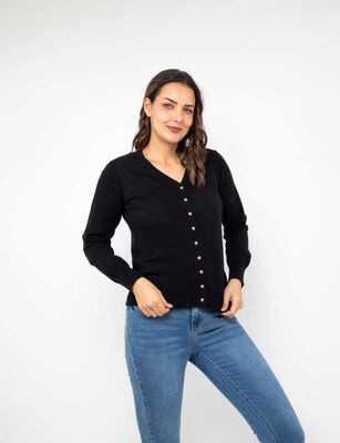 Imagen 1 del producto Sweater Botones Mujer Zibel Black2, Negro, Rojo, Verde