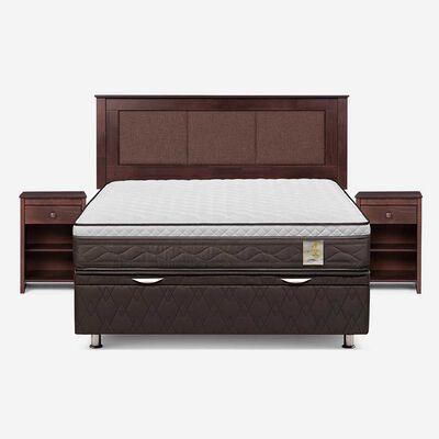 Imagen 1 del producto Boxet Rosen 2 Plazas New Style 4 Plus + Respaldo + 2 Veladores Rachel