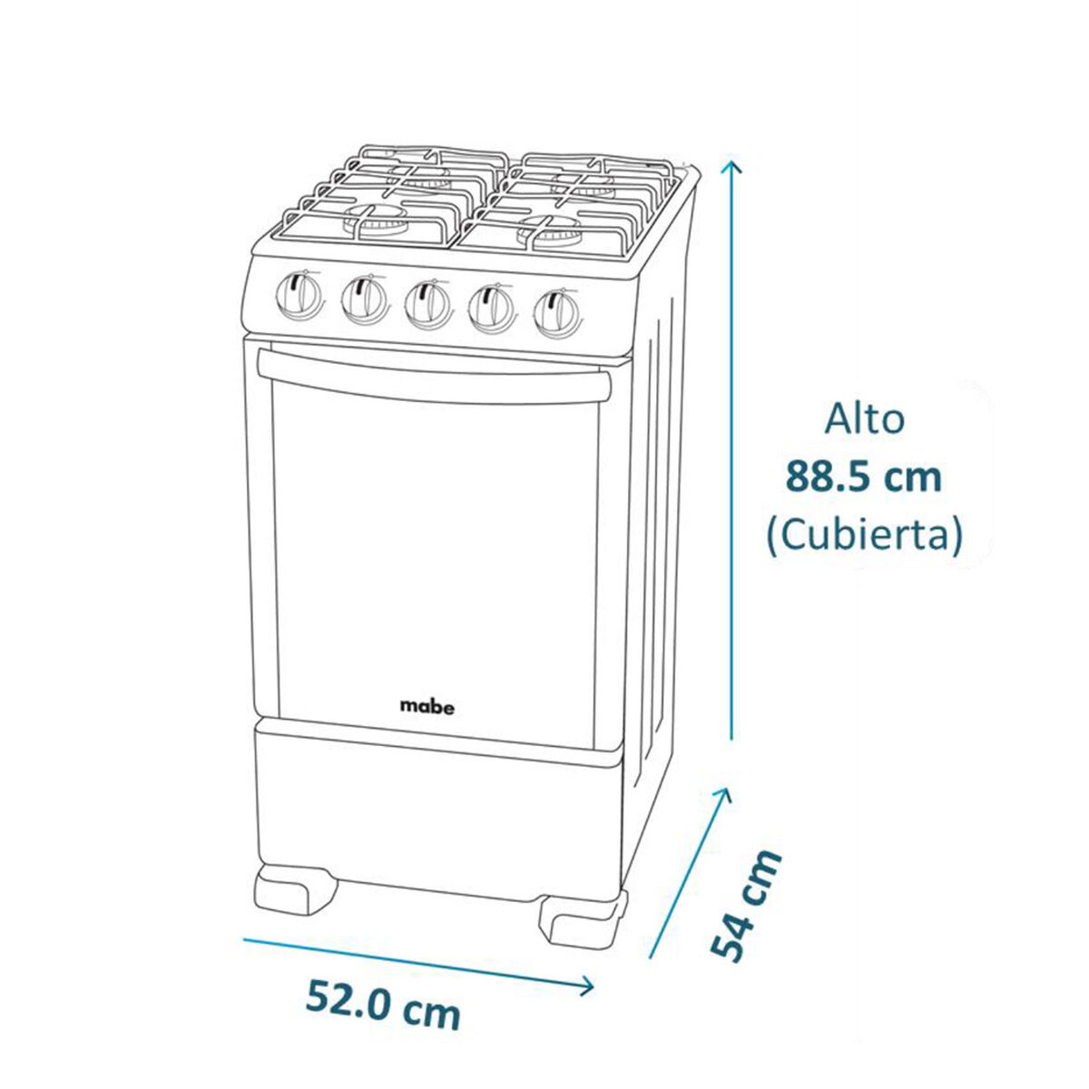 Cocina a Gas Mabe CMC20AXX-1 4 Quemadores
