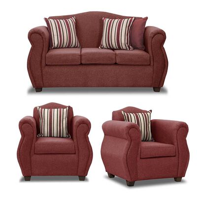 Juego de Living Innovamuebles Azucena Sofá 3 Cuerpos + Dos Butacas 1 Cuerpo Burdeo