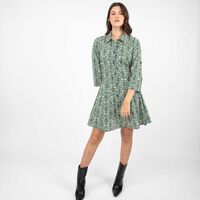 Vestido Estampado Corto Manga 3/4 Mujer Zibel Color-1, Color-2, Negro