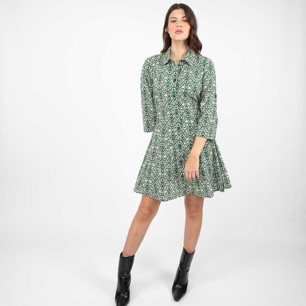 Vestido Estampado Corto Manga 3/4 Mujer Zibel