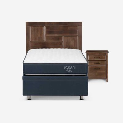 Boxet Rosen 1,5 Plazas UpLine + Respaldo + Velador Dolce