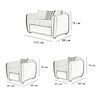 Juego de Living Elegant Detail Oklahoma Sofá 2 Cuerpos + Dos Sillones 1 Cuerpo Café