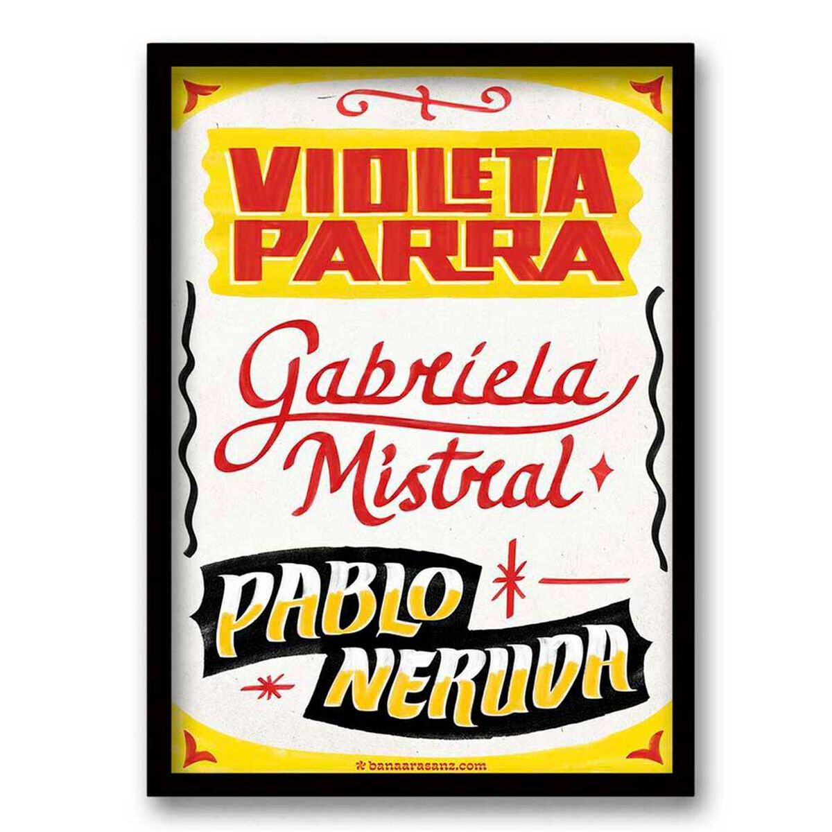 Cuadro Decorativo Retela Poetas 70 x 50 cm