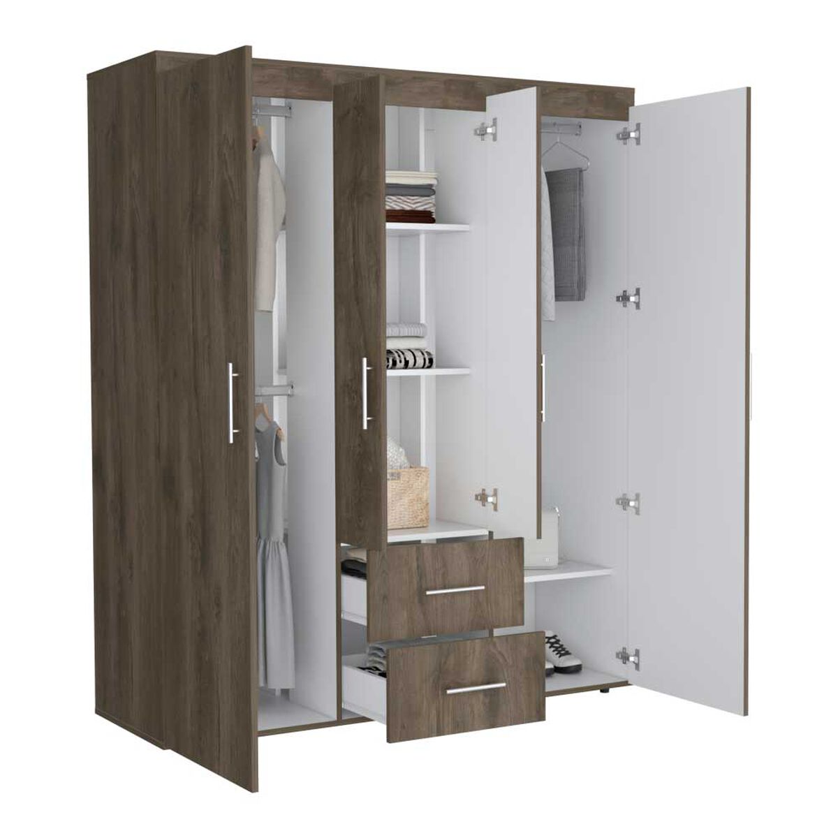 Closet Tuhome Bariloche 2 Cajones 4 Puertas Bellota-Blanco