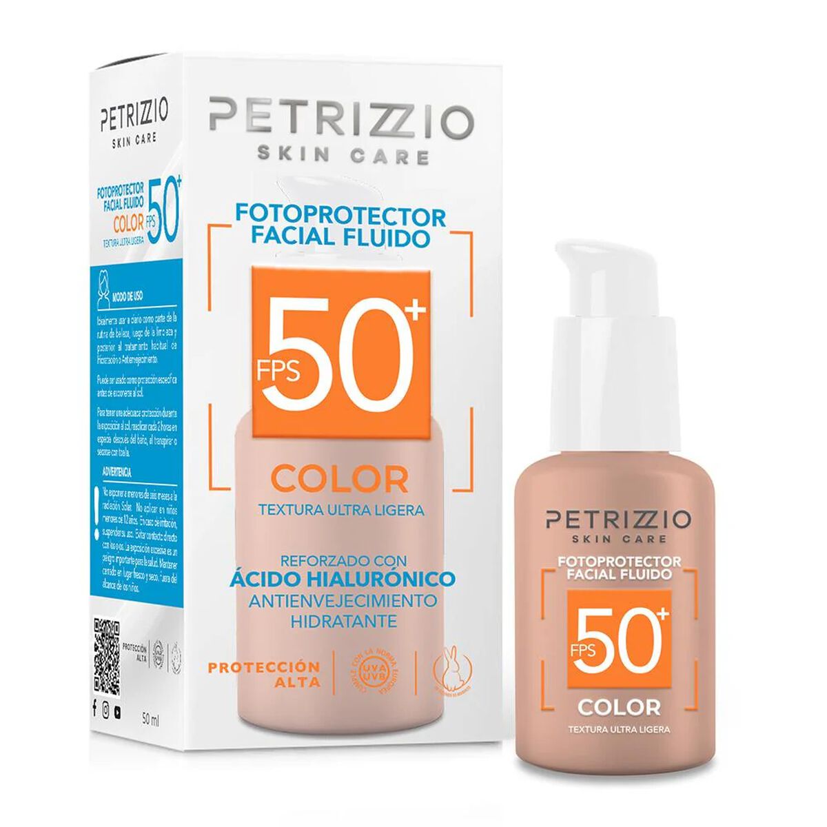 Protector Solar Rostro Invisible Color FPS50 Petrizzio