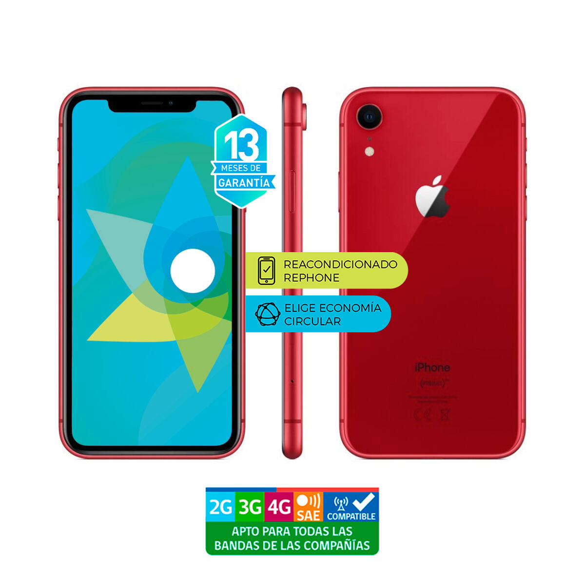 Celular Apple iPhone XR 64GB 6,1" Reacondicionado Rojo Liberado