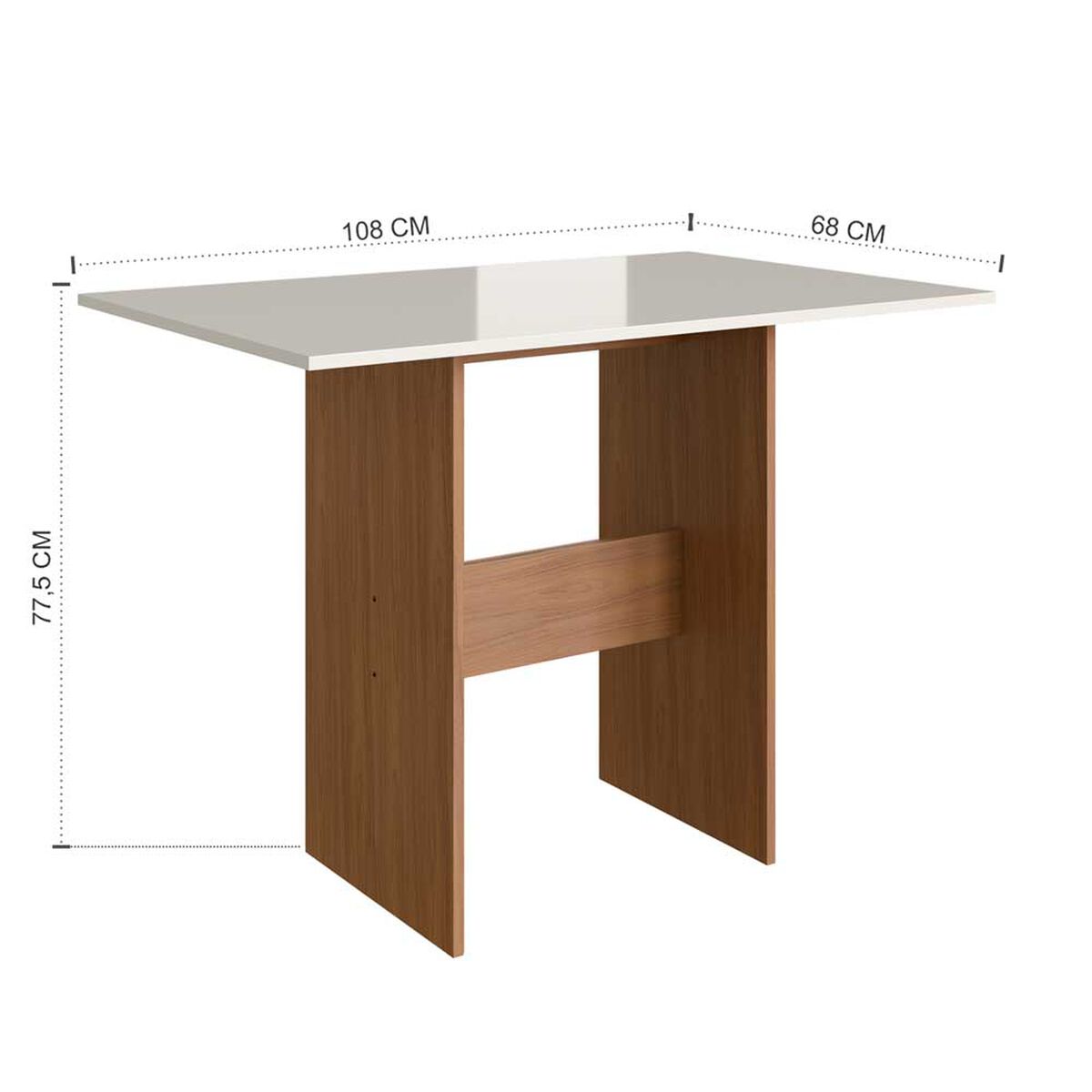 Juego de Cómedor Home Mobili Amalia 4 Sillas Café y Blanco Off