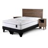 Cama Europea Rosen Base Dividida King Art 4 + Respaldo + 2 Veladores Sicilia