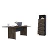 Combo Oficina Mesa Reuni&oacute;n + Archivador 4 Cajones Negro TuHome Home Office