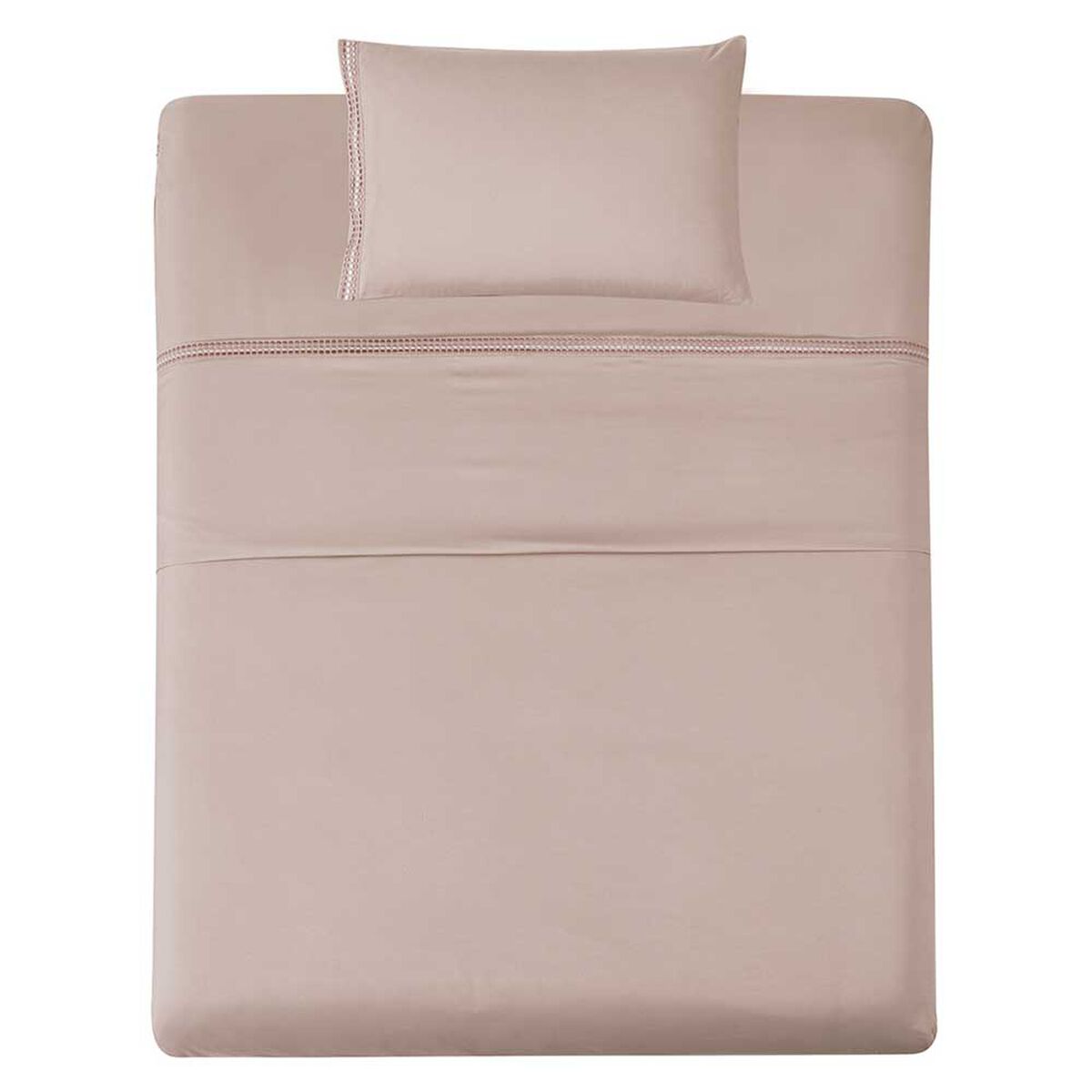 Juego de S&aacute;banas Illusions 1 Plaza Bordada Rosa