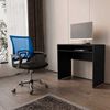 Combo Oficina Escritorio Wengue + Silla New York Negra y Azul Arthome