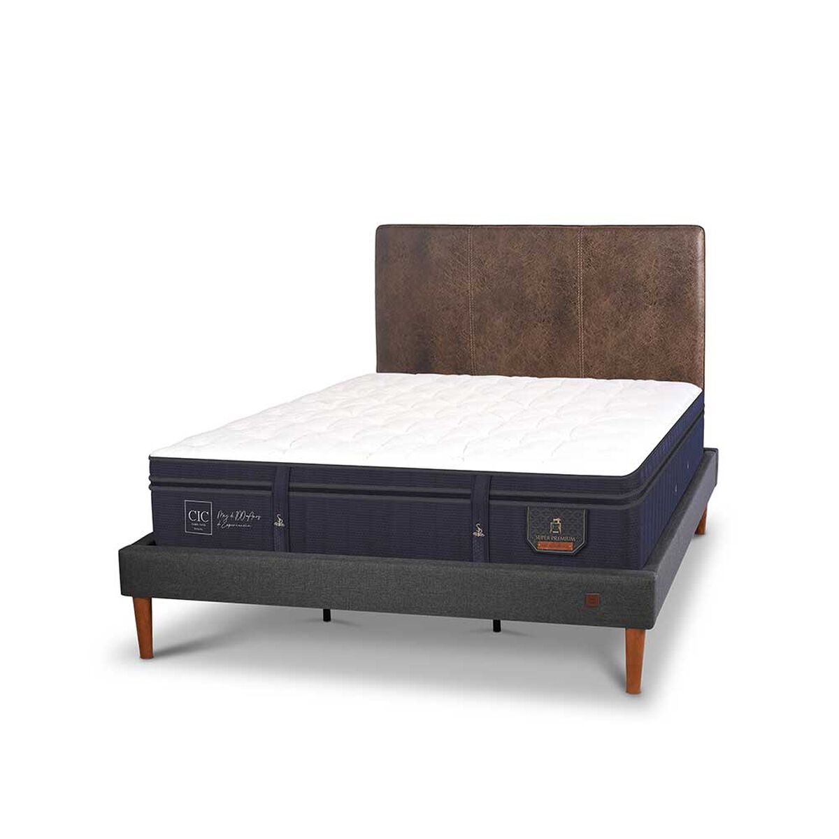Cama Europea CIC King S&uacute;per Premium + Respaldo
