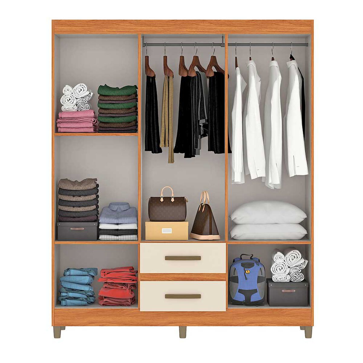 Cl&oacute;set Vekkahome Coimbra 6 Puertas 2 Cajones Blanco