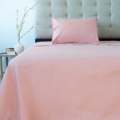 Imagen 2 del producto Juego de Sábanas Doral 1,5 Plazas Santorini Liso Broderie Rosa
