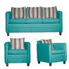Juego de Living Ruzam Mobel Barcelona Sof&aacute; 3 Cuerpos + Dos Sillones 1 Cuerpo Lino Turquesa