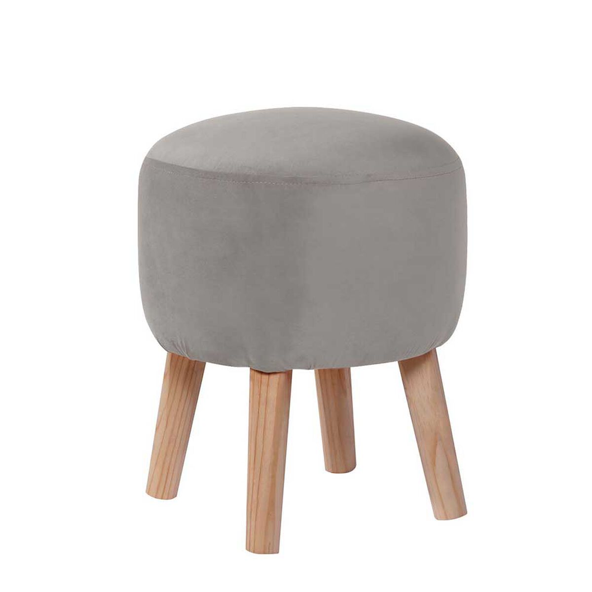 Pouf Latam Home Nantes Tela Velvet Gris