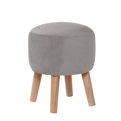 Pouf Latam Home Nantes Tela Velvet Gris