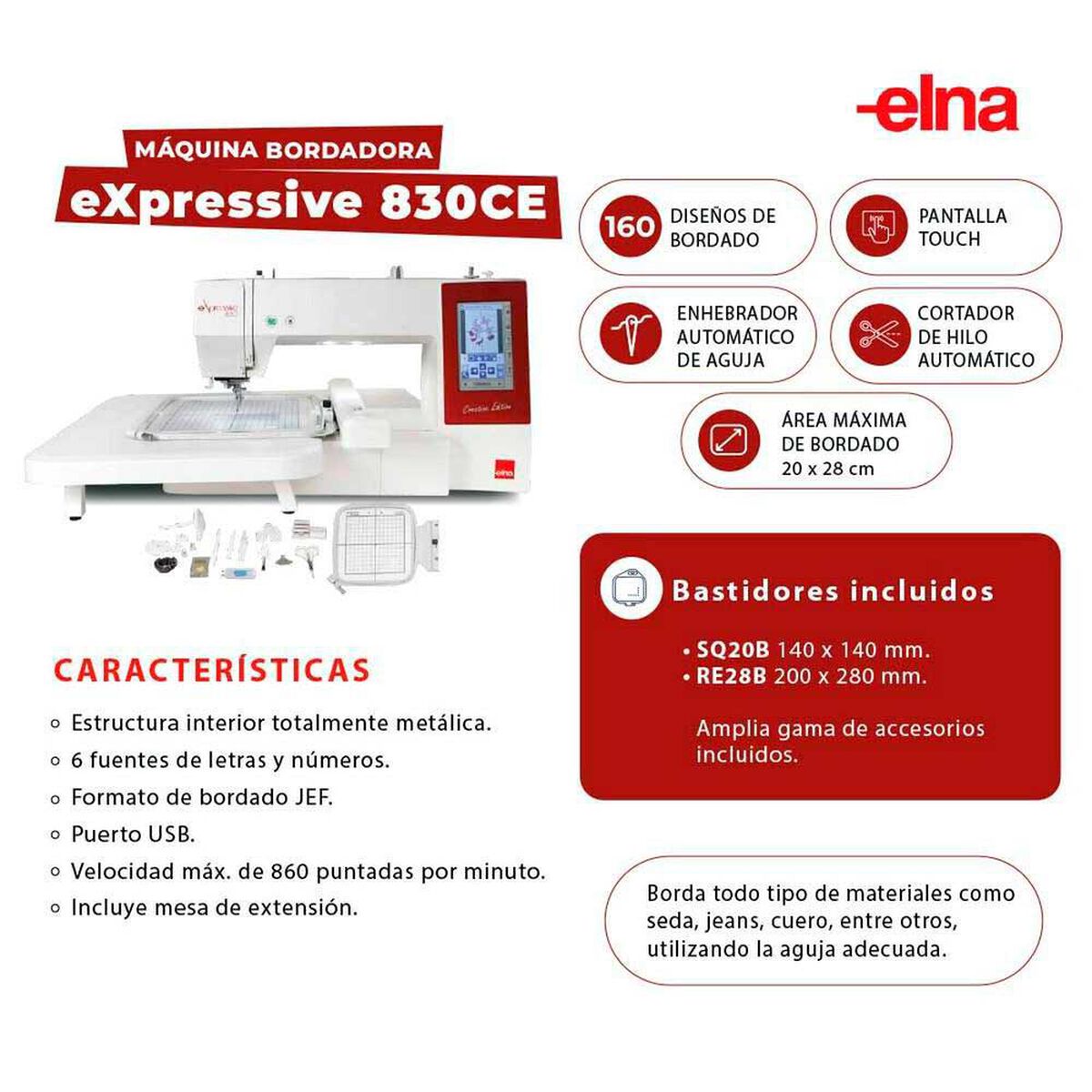 M&aacute;quina Bordadora Elna eXpressive 830CE