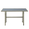 Juego de Terraza Vekkahome Hades Sofá Seccional 6 Cuerpos + Dos Pouf Gris