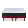 Cama Europea Latam Home Base Dividida 2 Plazas Zen Top Spring Soft Velvet Burdeo