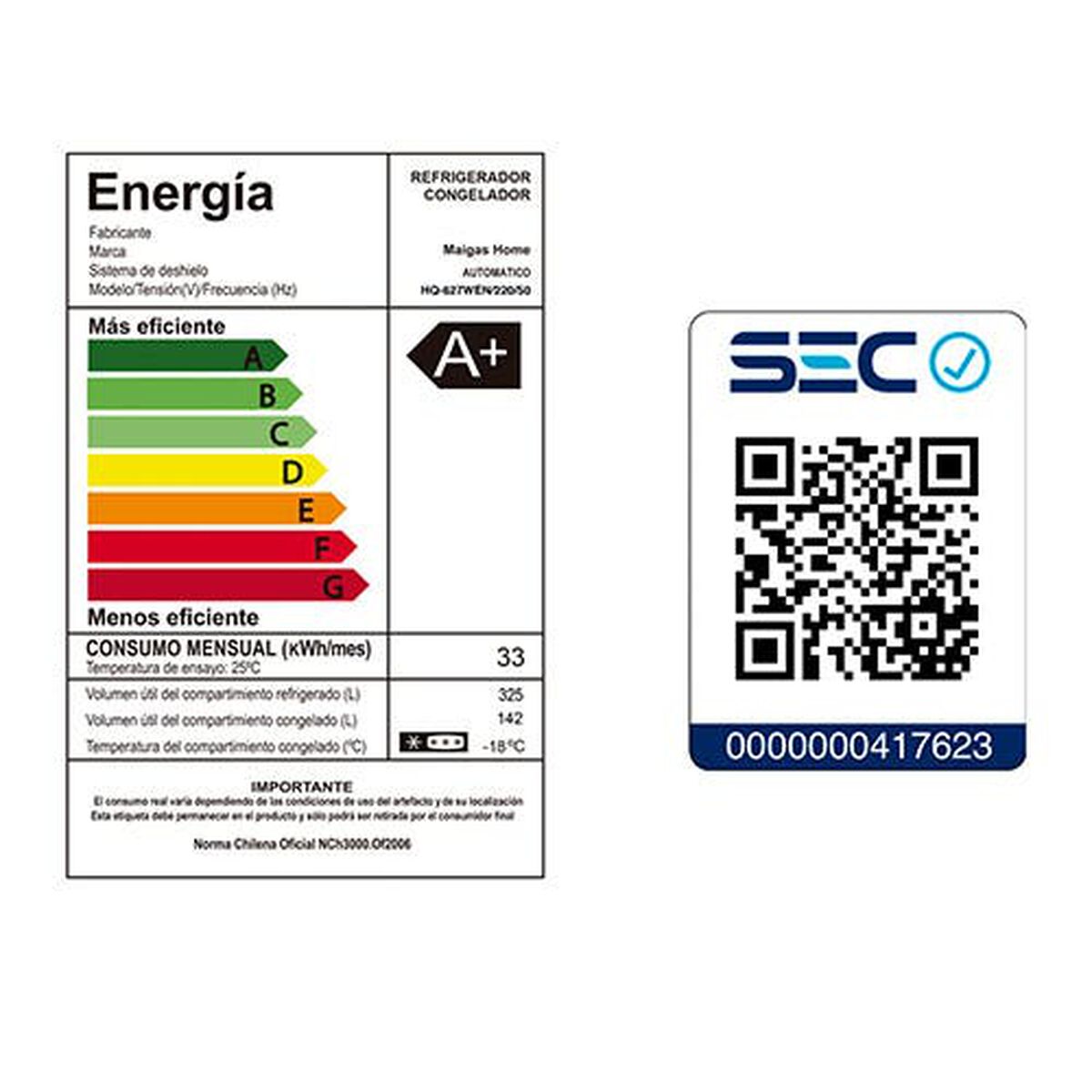 Refrigerador French Door Maigas HQ-627WEN 467 lts.