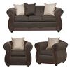 Juego de Living Black Factory Serrana Sofá 3 Cuerpos + Dos Sillones 1 Cuerpo Café